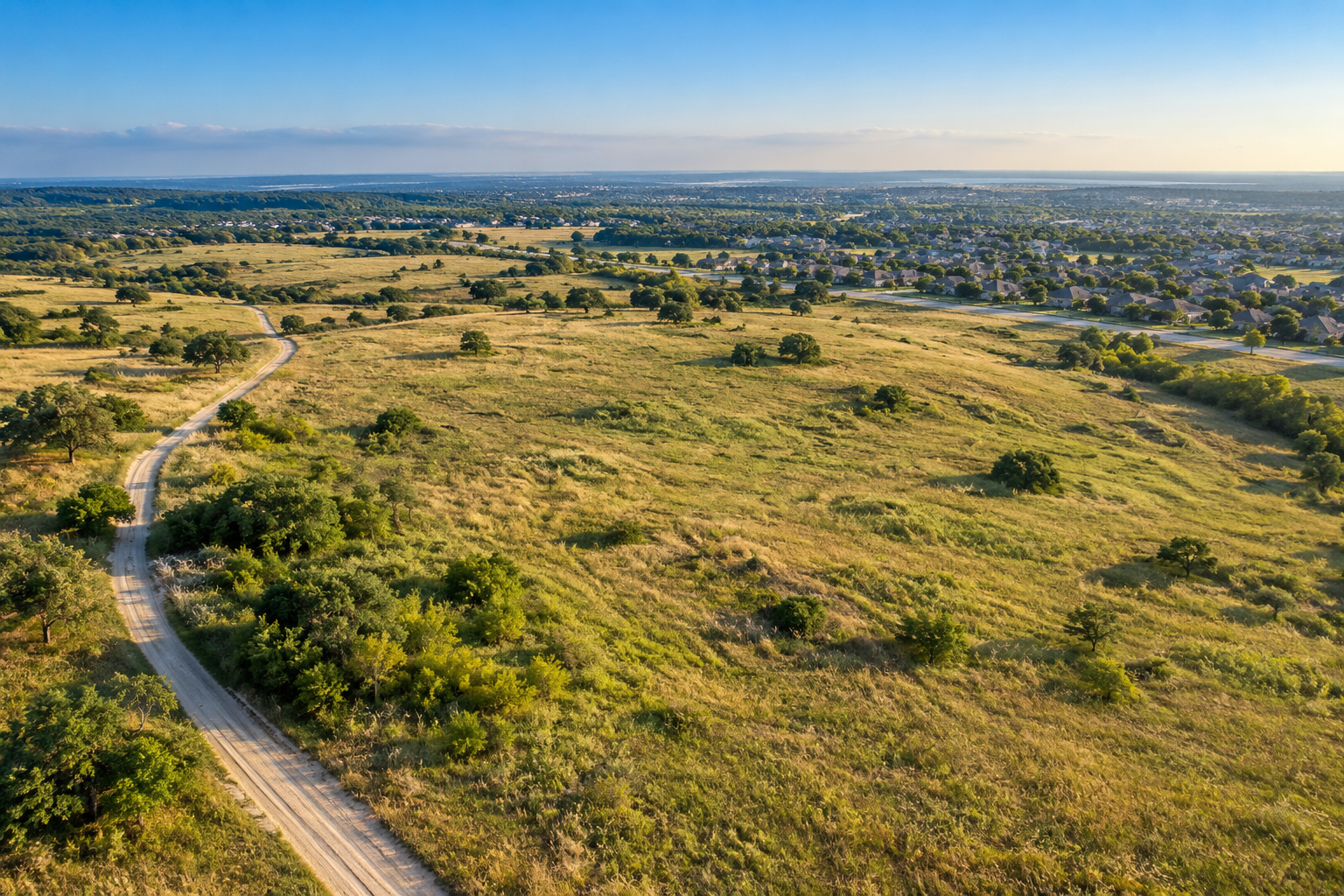 Open land near a growing community
